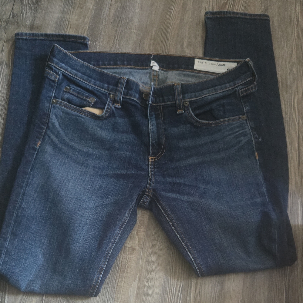 rag & bone Women’s Skinny Jeans — Dark Indigo Blue